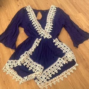 Crochet Lace Detail Romper